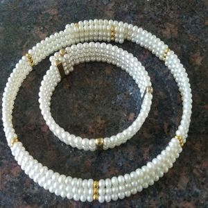 Authentic Fresh water pearl choker & bracelet set